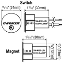 Seco-Larm SM-4105-LQ/W 3/4″ Steel-Door Recessed-Mount Magnetic Contact – White, 1″ (25mm) Gap, Closed loop, UL Listed, Pack of 10