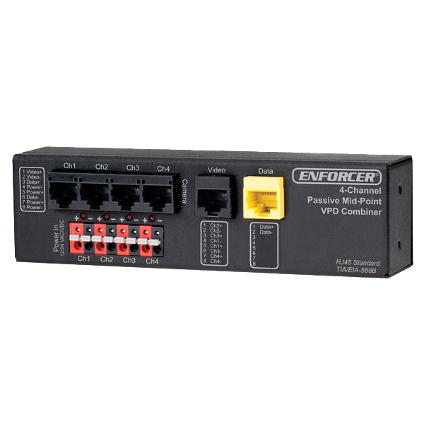 Seco-Larm EB-P304-01MQ 4 Channel Video/Power/Data Passive Midpoint Combiner