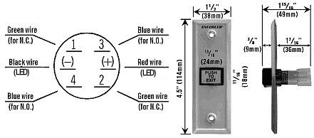 Seco-Larm SD-7103GC-PTQ Slimline LED-Illuminated RTE Wall Plate, Built-in Timer