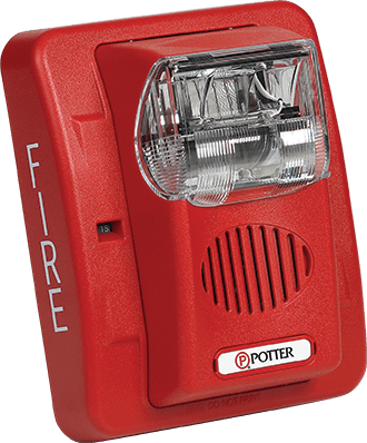 Potter HS-24WR Wall Selectable Horn/Strobe, Red
