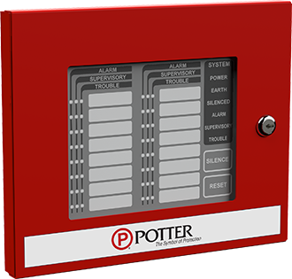 Potter LED-16F - 16 Zone LED Annunciator Flush Mount