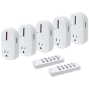 Seco-Larm LS-525A-14Q Wireless Outlet Controller – 5 Wireless Outlets, 2 Remote