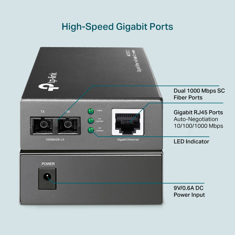 TP-Link MC210CS Gigabit Single-Mode Media Converter