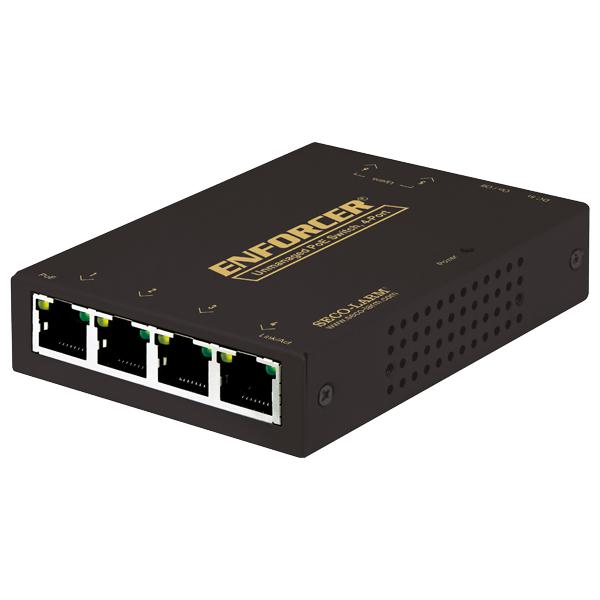 Seco-Larm NS-104UT-MAQ Unmanaged PoE Switch, 4-Port