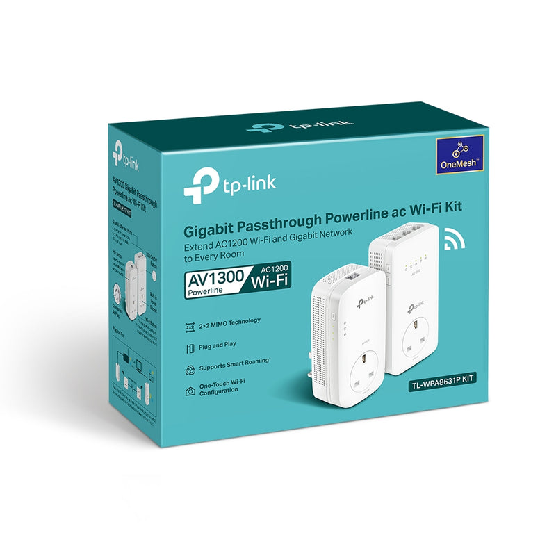 TP-Link TL-WPA8631P KIT AV1300 Gigabit Passthrough Powerline ac Wi-Fi Kit