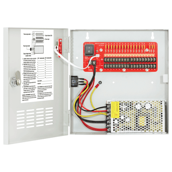 Seco-Larm PC-U1810-PULQ 12VDC Switching CCTV Power Supply, 18 Outputs, 10A total