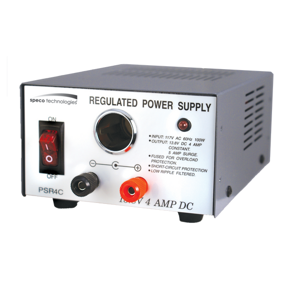 Speco PSR4C 4 Amp Regulated 12VDC Power Supply with Cigarette Lighter Adapter