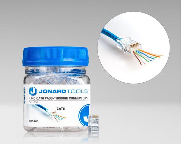CAT6 RJ45 Pass-Through Connectors (Pack of 50)