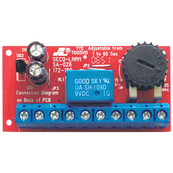 Seco-Larm SA-026Q Mini-Timer Module – Low-Voltage Miniature Delay Timer Module with Relay Output