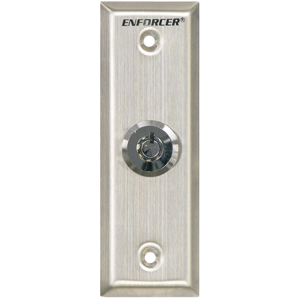 Seco-Larm SD-71002-V0 Key Switch Plate, Slimline, N.C. Turn-to-Open, Shunt Keyswitch