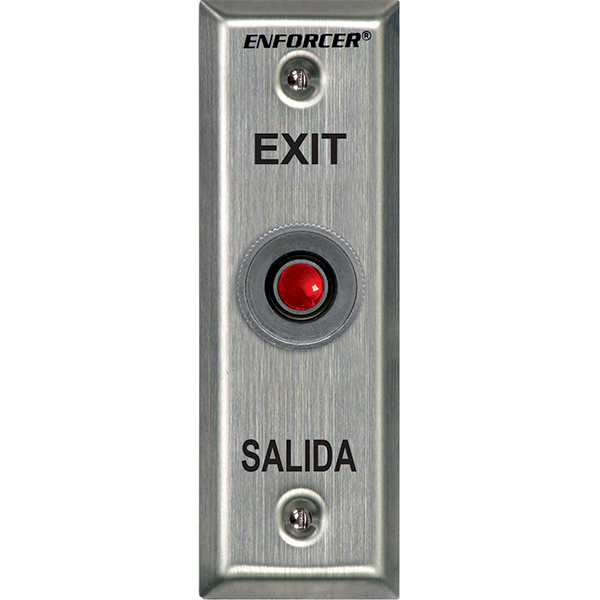 Seco-Larm SD-7101RAEX1Q Push-Button RTE Plate – Slimline, Red Push-button, N.O.