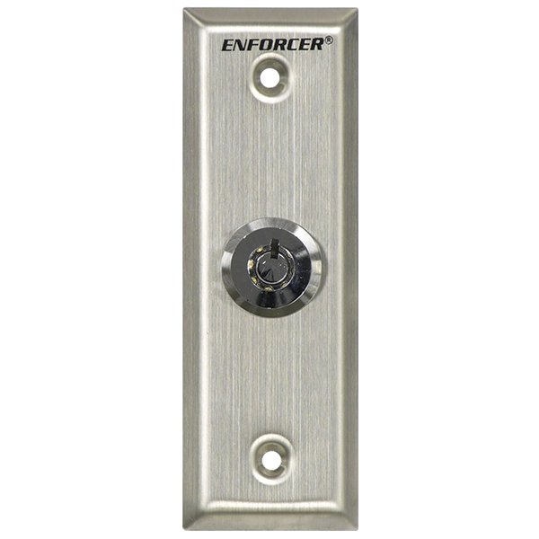 Seco-Larm SD-71051-V0 Key Switch Plate, Slimline, N.C. Turn-to-Open, Momentary Key Switch