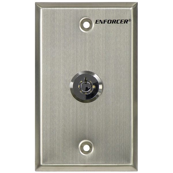 Seco-Larm SD-72002-V0 Key Switch Plates, Single-Gang, N.C. Turn-to-Open, Shunt Keyswitch