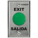 Seco-Larm SD-7201GCPE1Q Request-to-Exit Single-Gang Plate w Green Mushroom Cap Push Button, “Exit” & “Salida,” SPDT