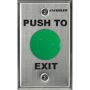 Seco-Larm SD-7201GC-PEQ Request-to-Exit Plate w Green mushroom cap push button, “Push To Exit,” SPDT