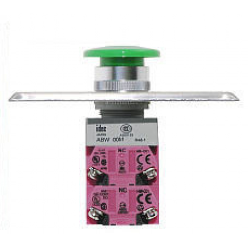 Seco-Larm SD-7201GFPE1Q Request-to-Exit Plate with green mushroom cap push button, “Exit” and “Salida,” DPDT