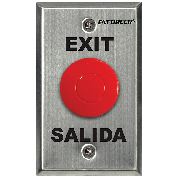 Seco-Larm SD-7201RCPE1Q Request-to-Exit Plate with Red Mushroom Cap Push Button