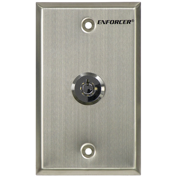 Seco-Larm SD-72051-V0 Key Switch Plate, Single-gang, N.C. Turn-to-Open, Momentary Key Switch