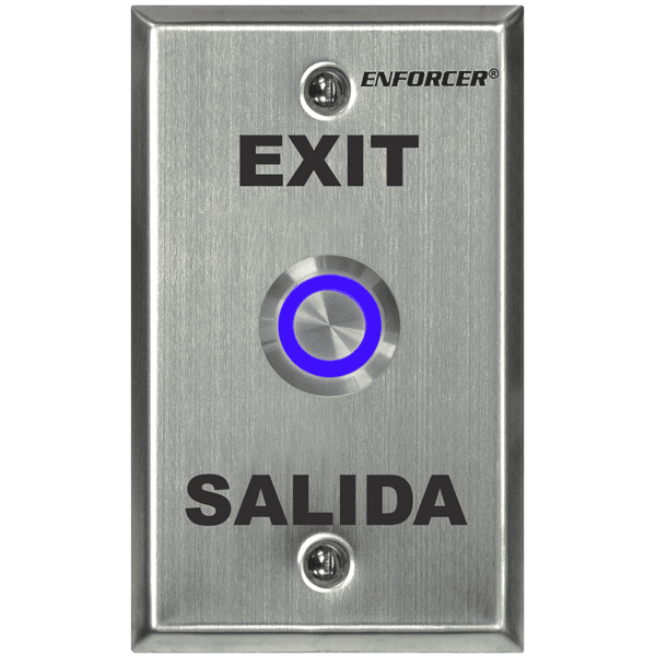 Seco-Larm SD-7275SGEX1Q Multicolor Illuminated Vandal-Resistant RTE Plate – Single-gang