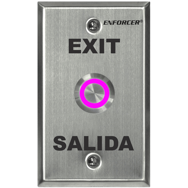 Seco-Larm SD-7275SGEX1Q Multicolor Illuminated Vandal-Resistant RTE Plate – Single-gang