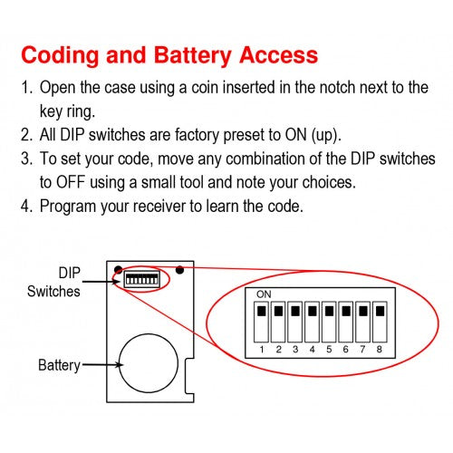 Seco-Larm SK-919T1-GBDQ DIP-Switch Coded Transmitter