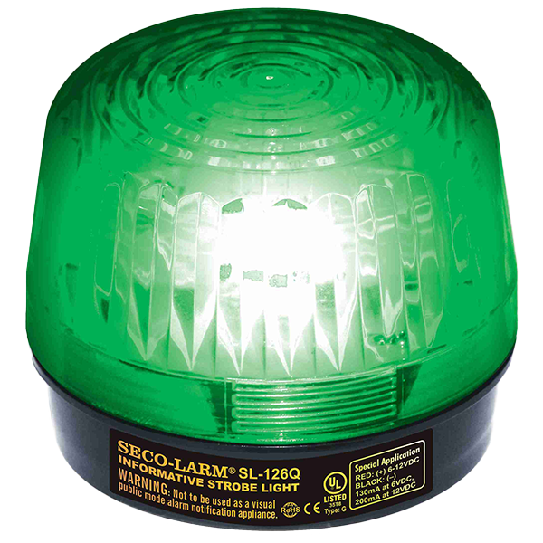 Seco-Larm SL-126-A24Q/G Strobe Light, 6~24VDC, Green