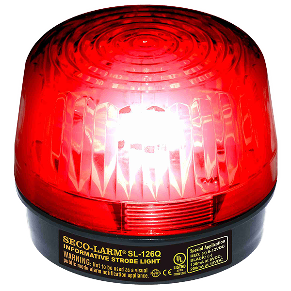 Seco-Larm -126Q/R Xenon Tube Strobe Light – Red, 6~12VDC, UL Listed