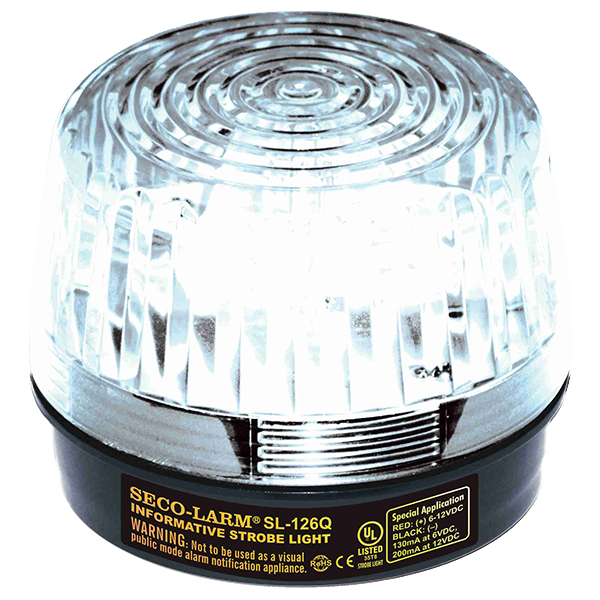 Seco-Larm SL-126Q/C Xenon Tube Strobe Light – Clear, 6~12VDC, UL Listed