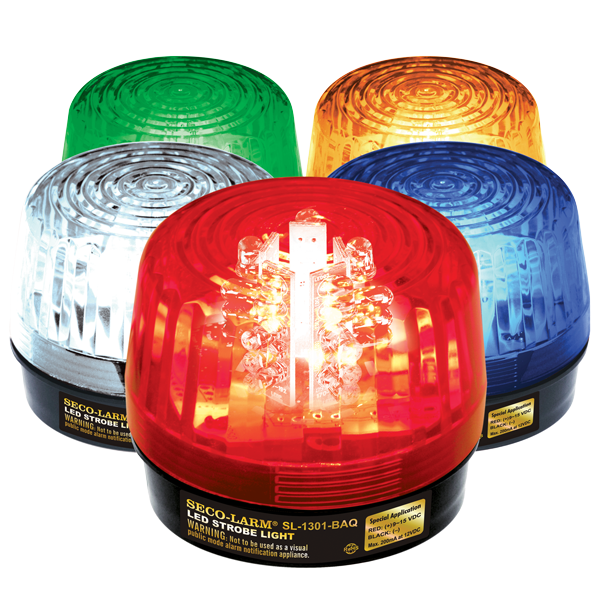 Seco-Larm SL-1301-BAQ/A LED Strobe Light – 32 LEDs, Adjustable Flash Speeds and Patterns, Amber