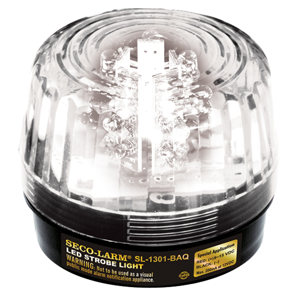 Seco-Larm SL-1301-BAQ/C LED Strobe Light – 32 LEDs, Adjustable Flash Speeds & Patterns, Clear