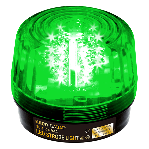 Seco-Larm SL-1301-BAQ/G LED Strobe Light – Green, 32 LEDs, Adjustable Flash Speeds & Patterns