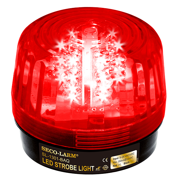 Seco-Larm SL-1301-BAQ/R LED Strobe Light – 32 LEDs, Adjustable Flash Speeds & Patterns, Red