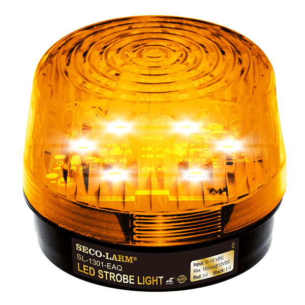 Seco-Larm SL-1301-EAQ/A Amber LED Strobe Light – 6 LEDs, Flash only, 9~15 VDC