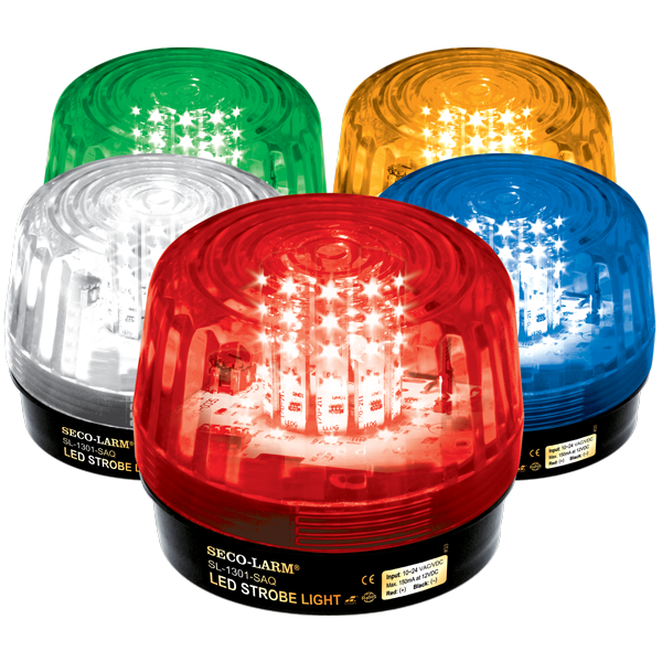 Seco-Larm SL-1301-SAQ/C LED Strobe Light, 54 LED, 100dB Siren, 9~24 VAC/VDC, Clear