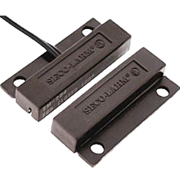Seco-Larm SM-204Q/BR Miniature Surface-Mount Magnetic Contact – Brown, 1″ (25mm), Closed loop, UL Listed, Pack of 10