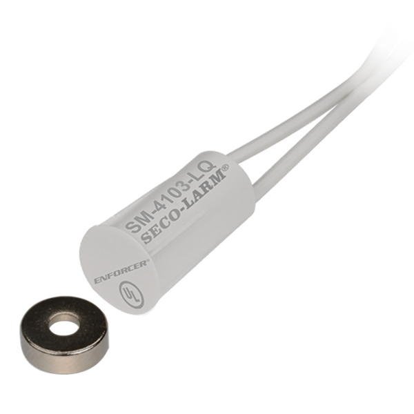 Seco-Larm SM-4103-LQ/W 3/8″ Rare-Earth Recessed-Mount Magnetic Contact Switch – White, 1/2″ (12mm) Gap, Closed loop, UL Listed, Pack of 10