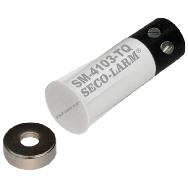 Seco-Larm SM-4103-TQ/W 3/8″ Rare-Earth Quick-Connect Terminal Recessed-Mount Magnetic Contact – White, 1/2″ (12mm) Gap, Closed Loop, UL Listed, Pack of 10
