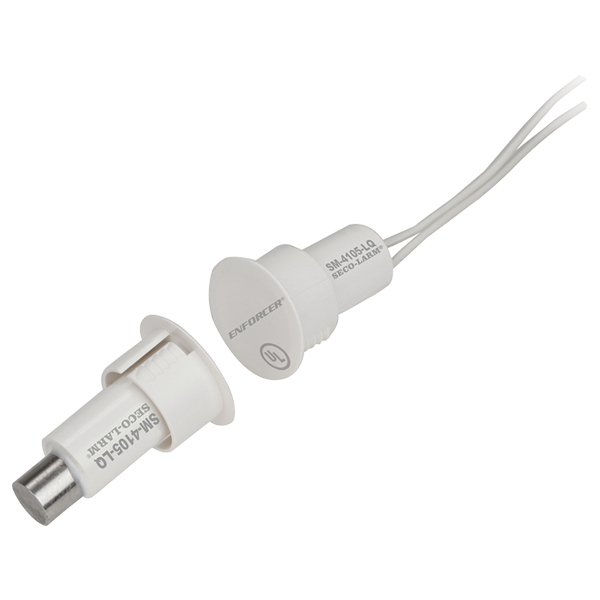 Seco-Larm SM-4105-LQ/W 3/4″ Steel-Door Recessed-Mount Magnetic Contact – White, 1″ (25mm) Gap, Closed loop, UL Listed, Pack of 10