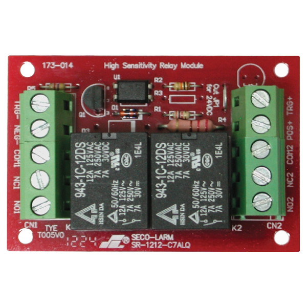 Seco-Larm SR-1212-C7ALQ Relay Module – 3~24VDC Low Trigger Voltage, High Sensitivity, SPDT Relays