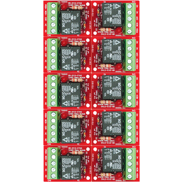 Seco-Larm SR-2112-C7AQ/10 Relay Module – 12/24VDC Trigger Voltage, One 7A Form C SPDT Relay