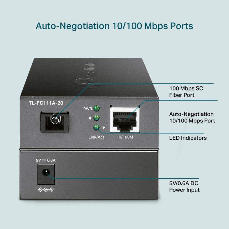 TP-Link TL-FC111A-20 10/100 Mbps WDM Media Converter