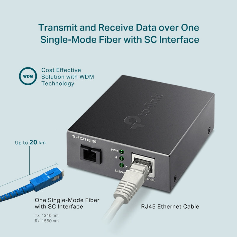 TP-Link TL-FC311B-20 Gigabit WDM Media Converter