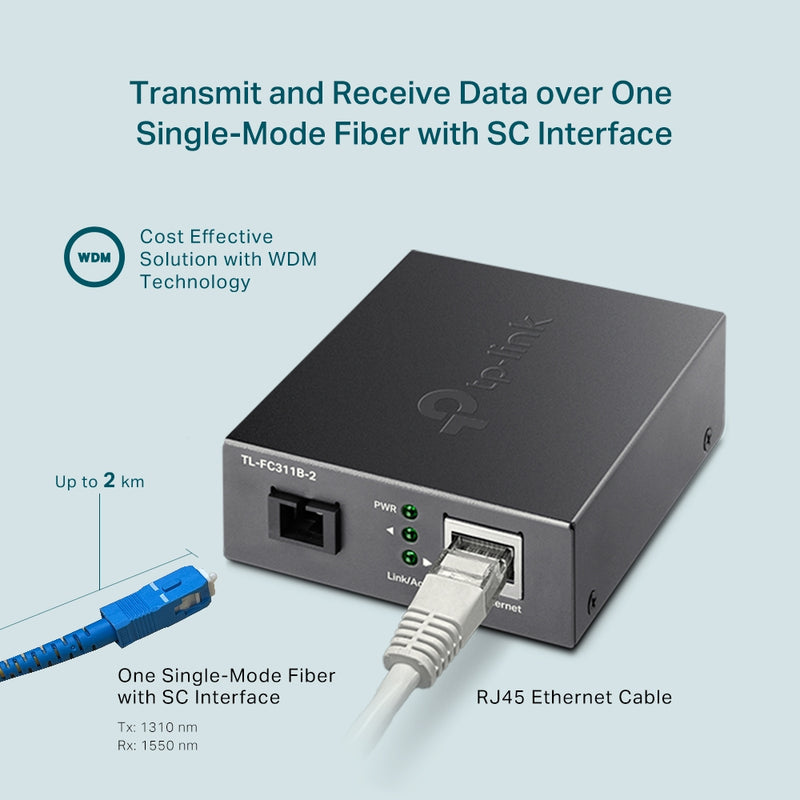 TP-Link TL-FC311B-2 Gigabit WDM Media Converter