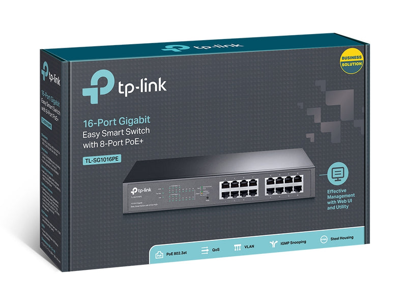 TP-Link TL-SG1016PE 16-Port Gigabit Easy Smart PoE Switch with 8-Port PoE+