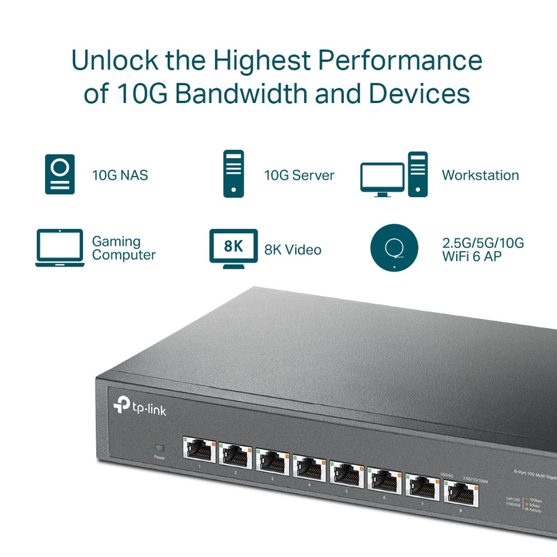 TP-Link TL-SX1008 8-Port 10G Desktop/Rackmount Switch
