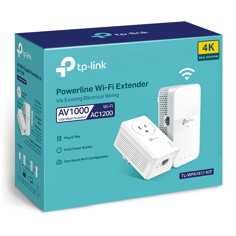 TP-Link TL-WPA7617 KIT AV1000 Gigabit Passthrough Powerline ac Wi-Fi Kit
