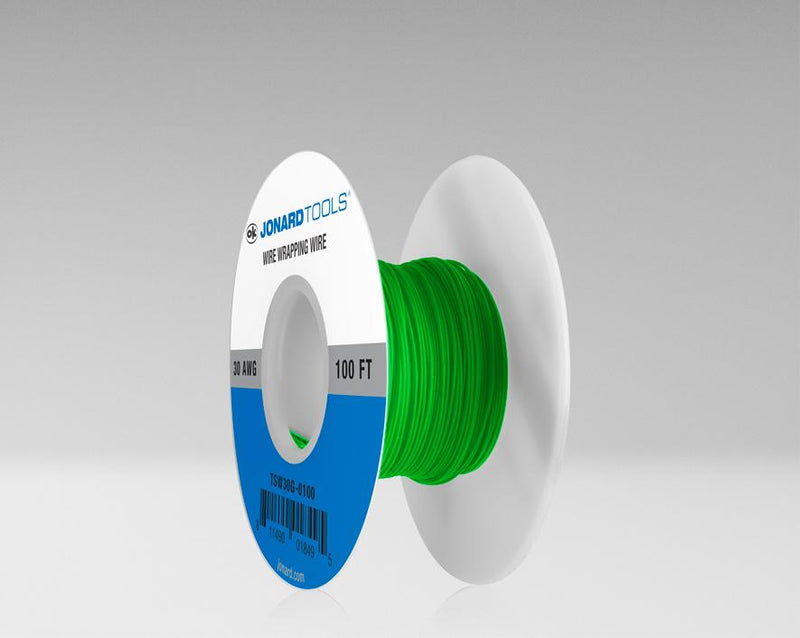 30 AWG TefzelÂ® Wire, Green, 100 ft