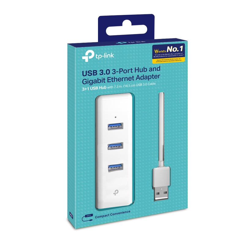 UE330, USB 3.0 3-Port Hub & Gigabit Ethernet Adapter 2 in 1 USB Adapter
