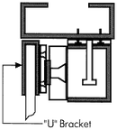 Seco-Larm E-941S300R/UQ Glass Door U-Bracket for E-941SA-300RQ