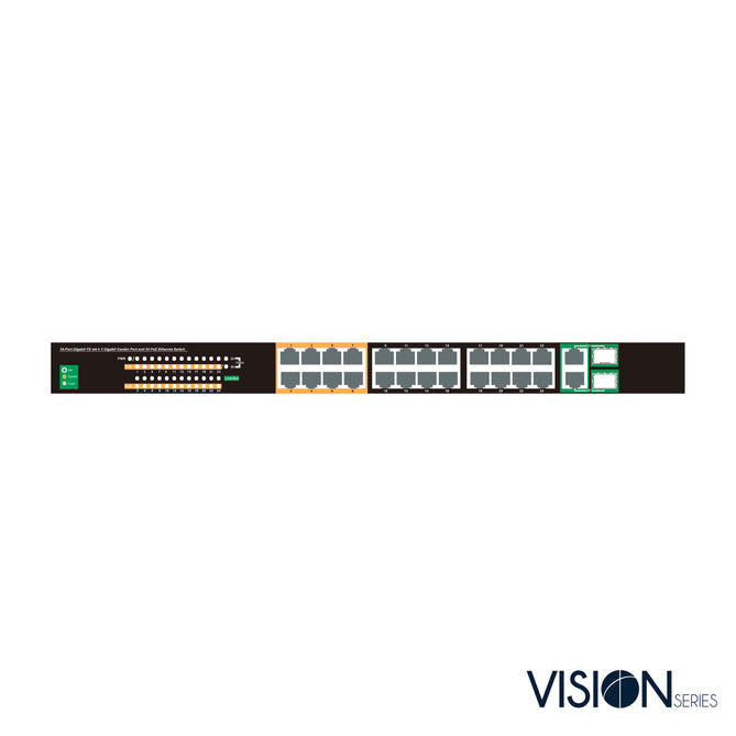 Invid VIS-GIGPOE24-2+ 24 Ports Gigabit PoE Ethernet Switch